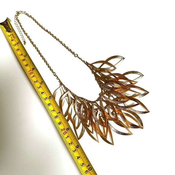 Gold tone layered statement necklace - Picture 6 of 8
